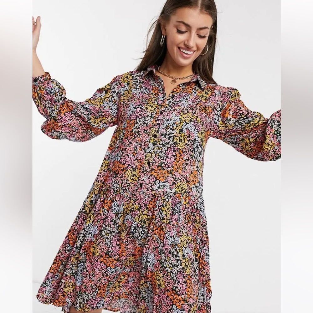 Y.A.S. Mini Shirt Dress in Ditsy Floral